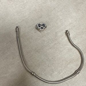 Pandora Silver Bracelet with Heart Infinity Charm